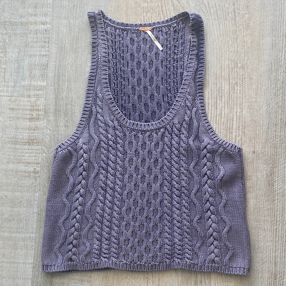NWOT Free People Cable Knit Sleeveless Top